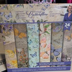 Crafters Companion Vintage Butterflies 8x8 Vellum Sheet